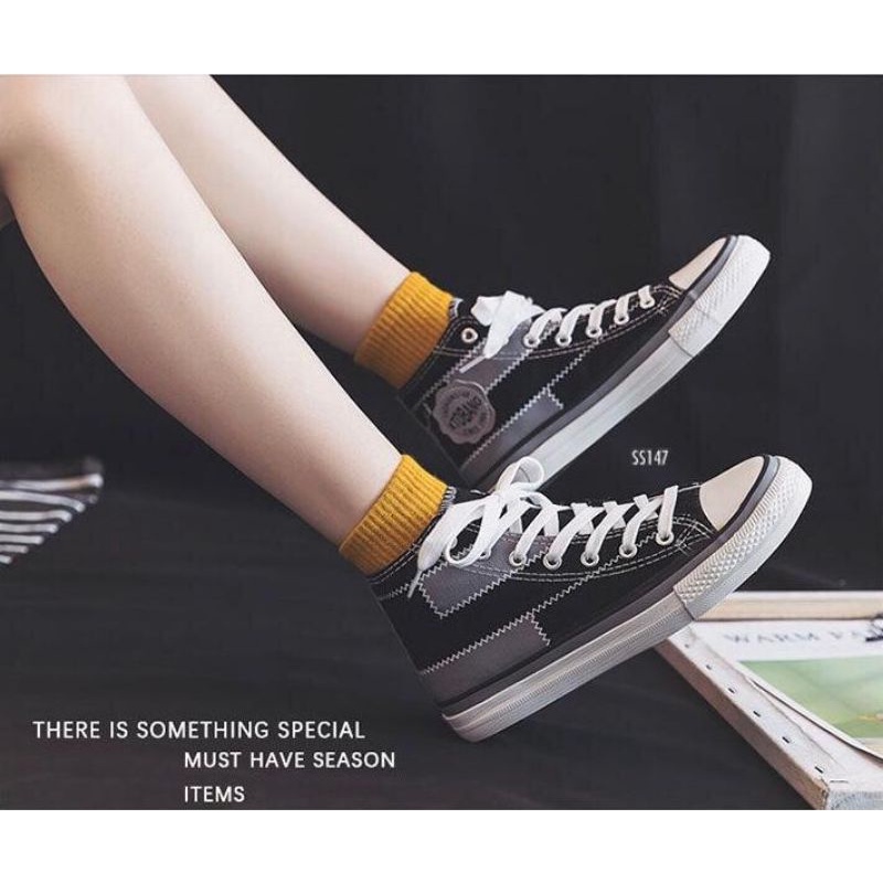 E SC Sepatu Sneakers Korea Retro Harajuku SS147