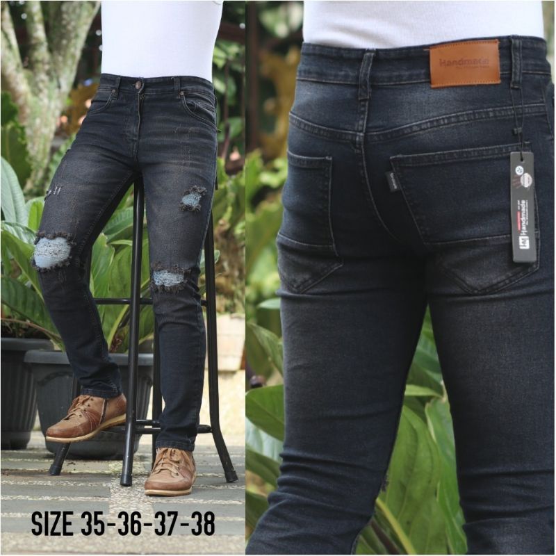 Jeans Sobek Ripped Bigsize Jumbo Celana Panjang Pria