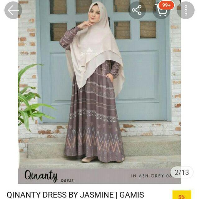 Qinanty Dress By Jasmine | Gamis Printing Eksklusif | Gamis Batik Modern