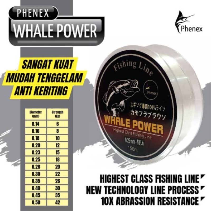 Senar pancing Phenex Whale Power Highest Class Fishing Line