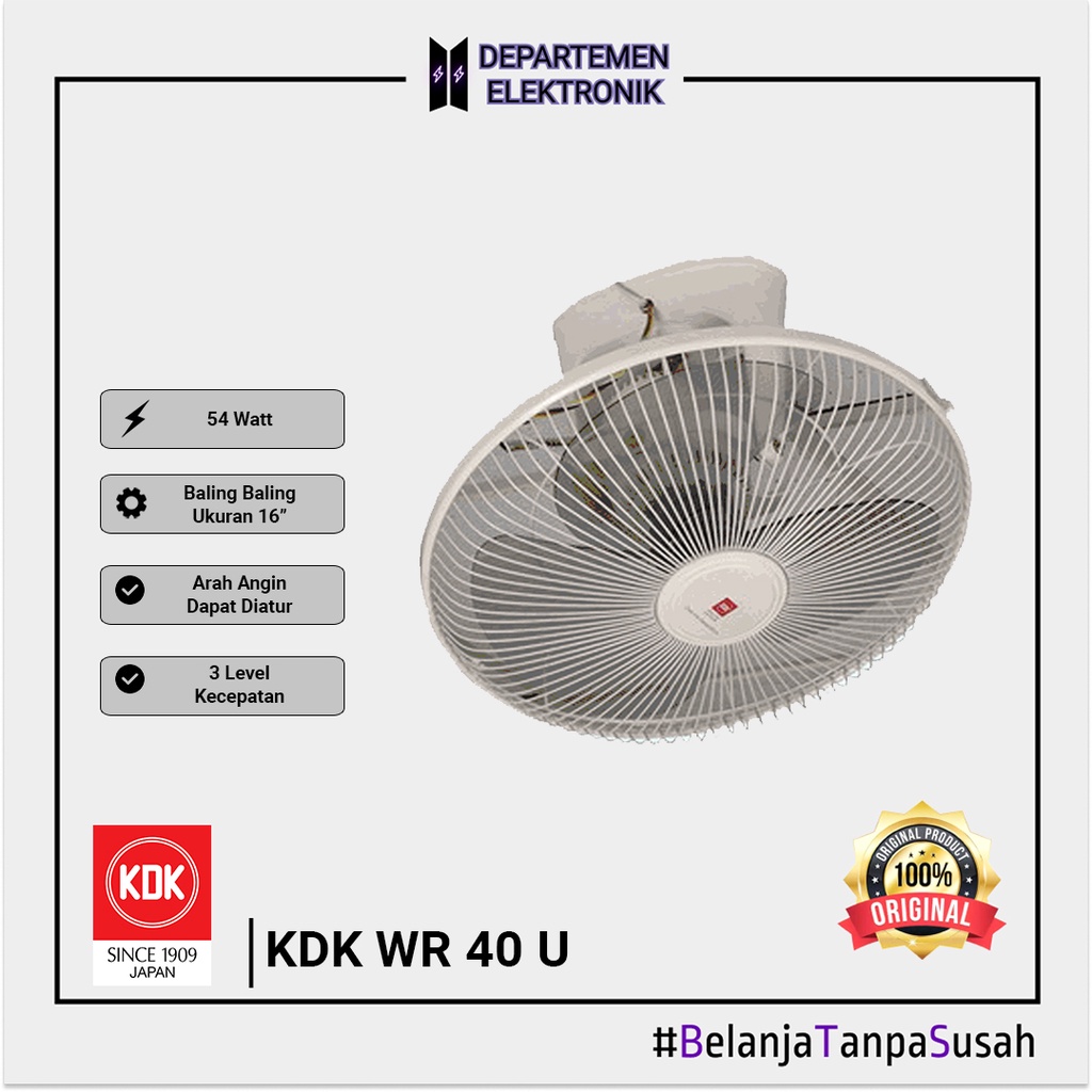 ORBIT FAN KDK / AUTO FAN 40 CM (16&quot;) [ KDK WR 40 U ) MURAH BANGET / GARANSI RESMI