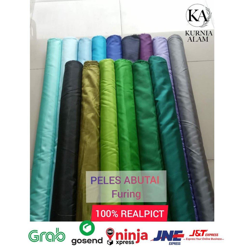 Kain Peles Kahatex Furing Abutai Silk ROLL gulungan Lebar 150cm