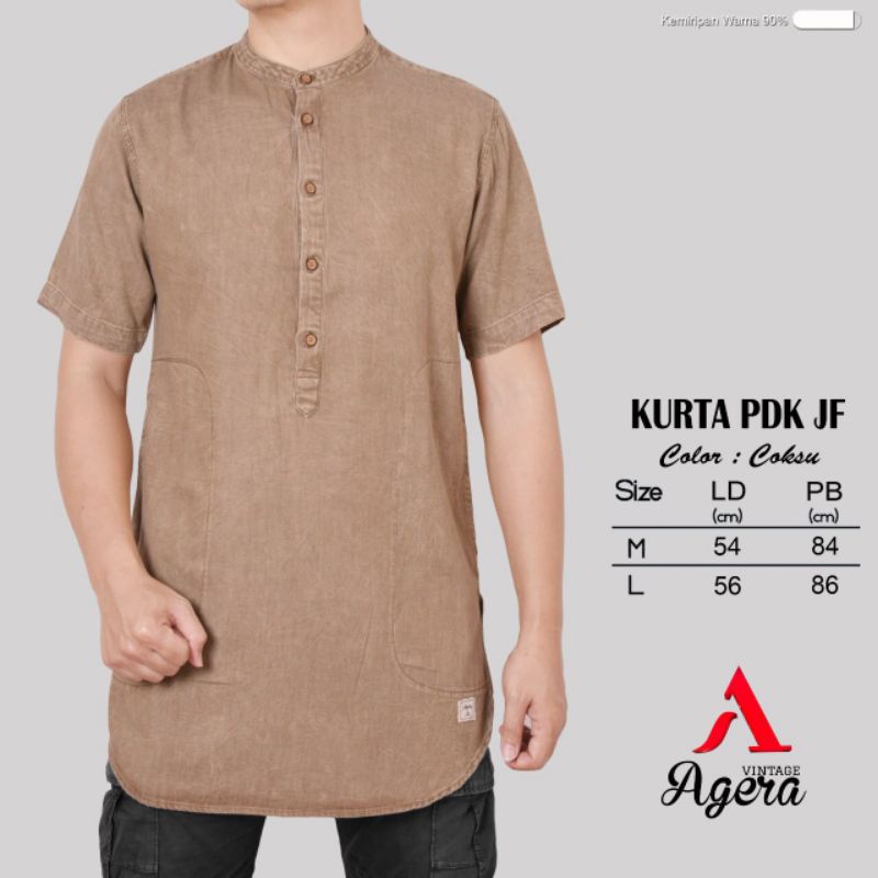 BAJU KURTA KEMEJA KOKO PRIA LENGAN PENDEK COTTON JF DENIM LIMITED ONLY SAJUAK &amp; AGERA VINTAGE