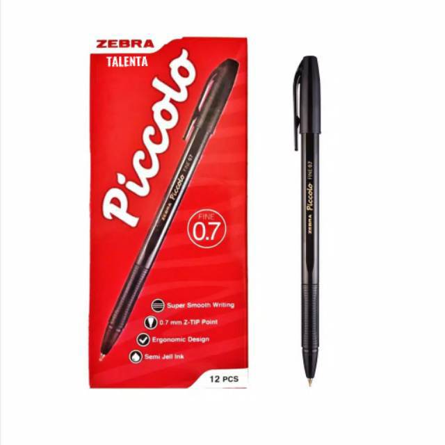 Pulpen Zebra Piccolo Semi Gel Fine 0.7mm (1 Lusin)