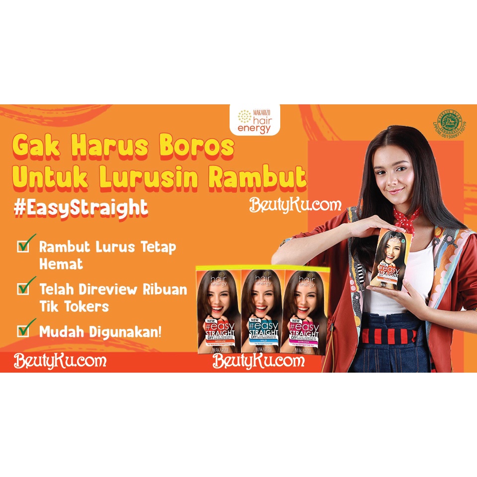 Pelurus Rambut Pria Wanita Makarizo Hair Energy Easy Stright 80ml - 120ml