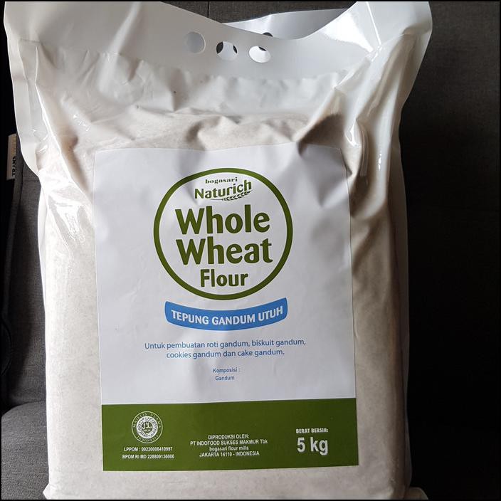 Tepung Gandum Utuh Whole Wheat Flour 5kg Naturich Bogasari Shopee Indonesia