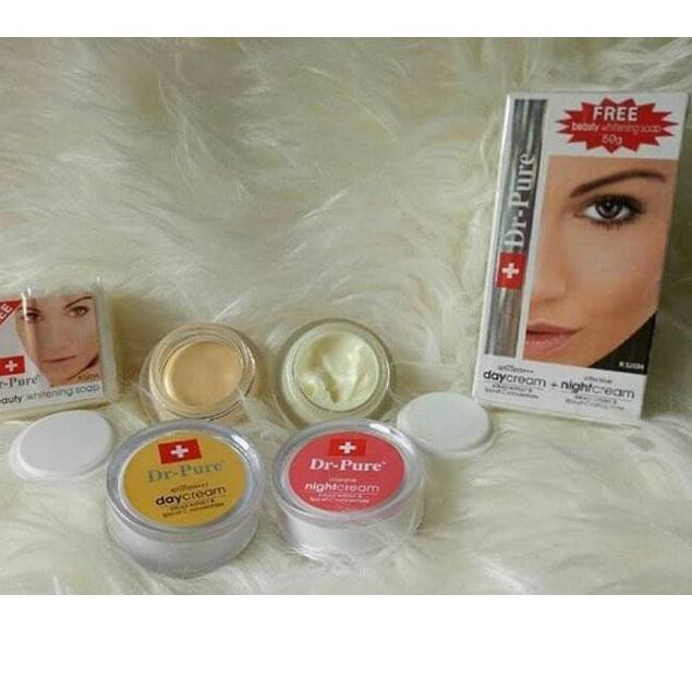 Cream Dr.Pure Set - Paket Cream Whitening BPOM Pemutih Siang Dan Malam