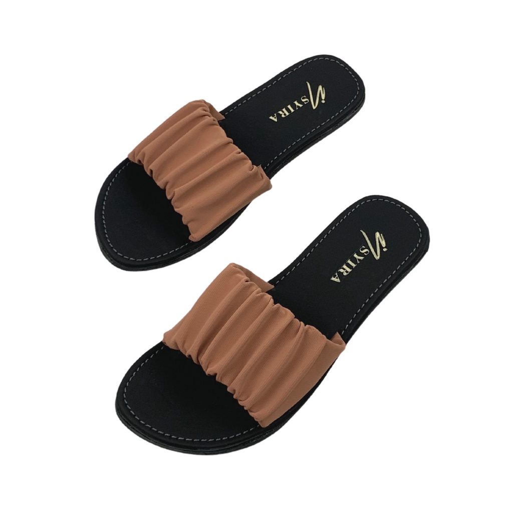 Insyira - Sandal Wanita Sylvia / Sandal Slop Wanita Non Slip Alas Hitam