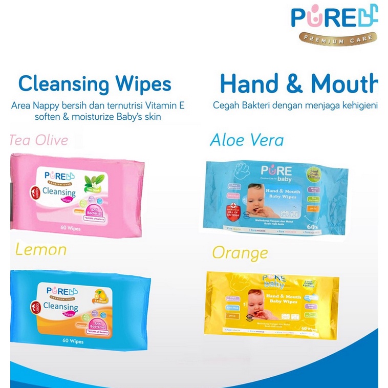 Jual Pure BB Baby Wipes Hand And Mouth & Baby Cleansing Tissue | Shopee Indonesia