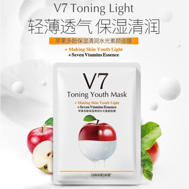 5 Pcs RANDOM Termurah !!! Masker Wajah V7 Sheet Mask ORIGINAL / Masker Muka V7 Facial Sheet Mask Masker Wajah Organik Pemutih dan Glowing Masker Organik Anti Komedo Jerawat Flek Hitam / Masker Wajah Korea Masker Wajah Murah Masker Komedo Pria Wanita