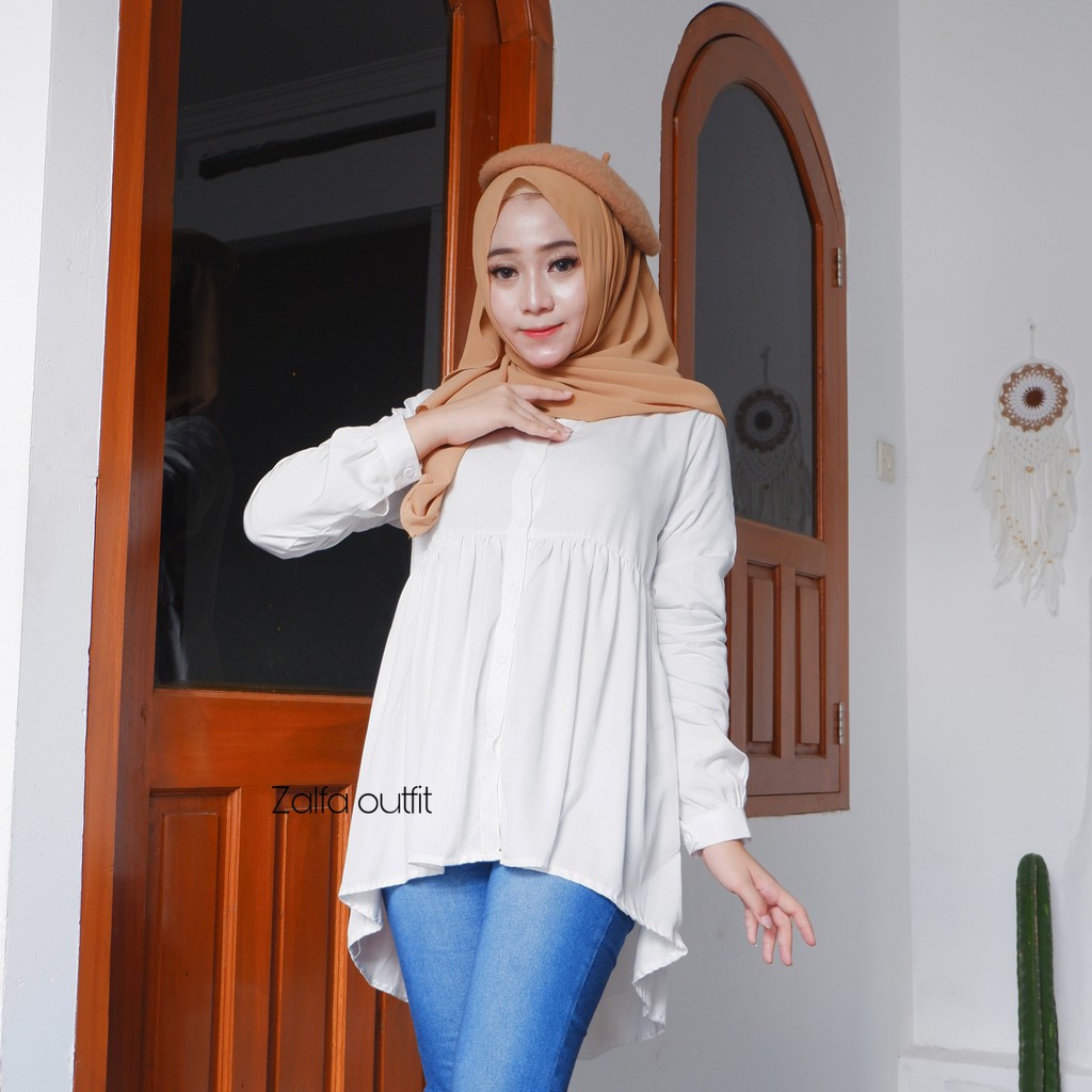 MARISA blouse by ZALFA OUTFIT / blouse polos / kemeja polos / blouse rayon