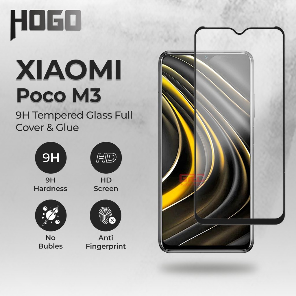 Tempered Glass XIAOMI Poco M3 HOGO Anti Gores Kaca Full Cover