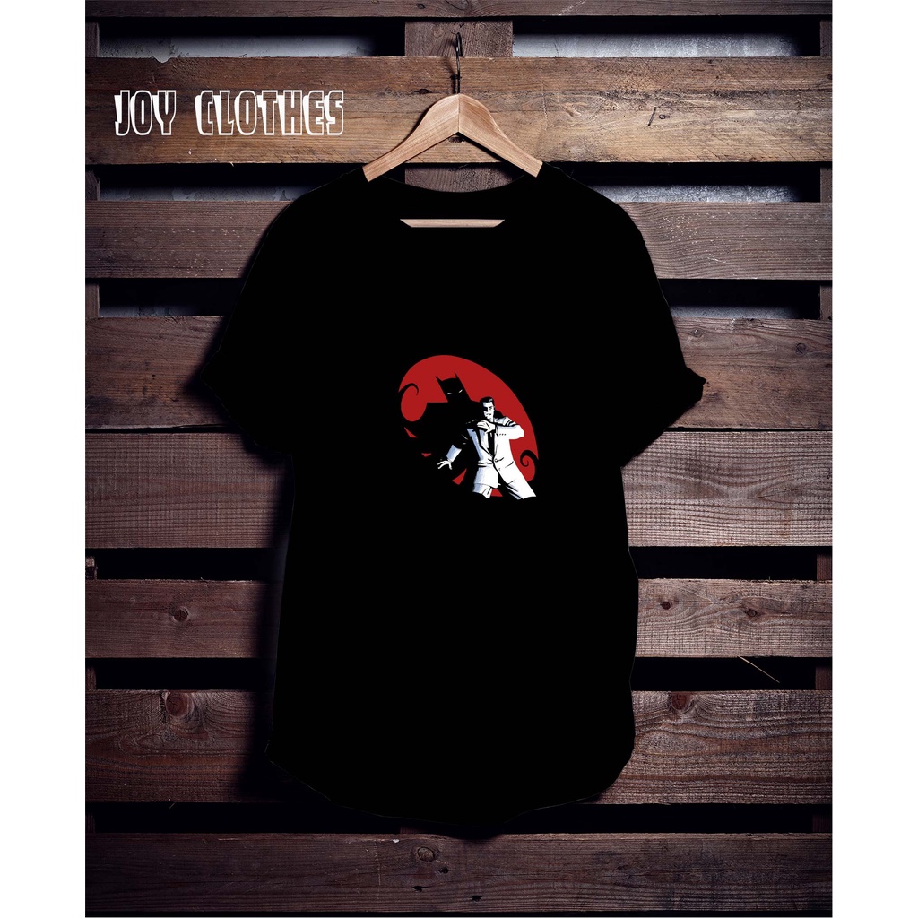 BATMAN SHADOW TSHIRT- BATMAN BLACK TEE- KAOS UNISEX BATMAN-KAOS SABLON KOLEKSI BATMAN