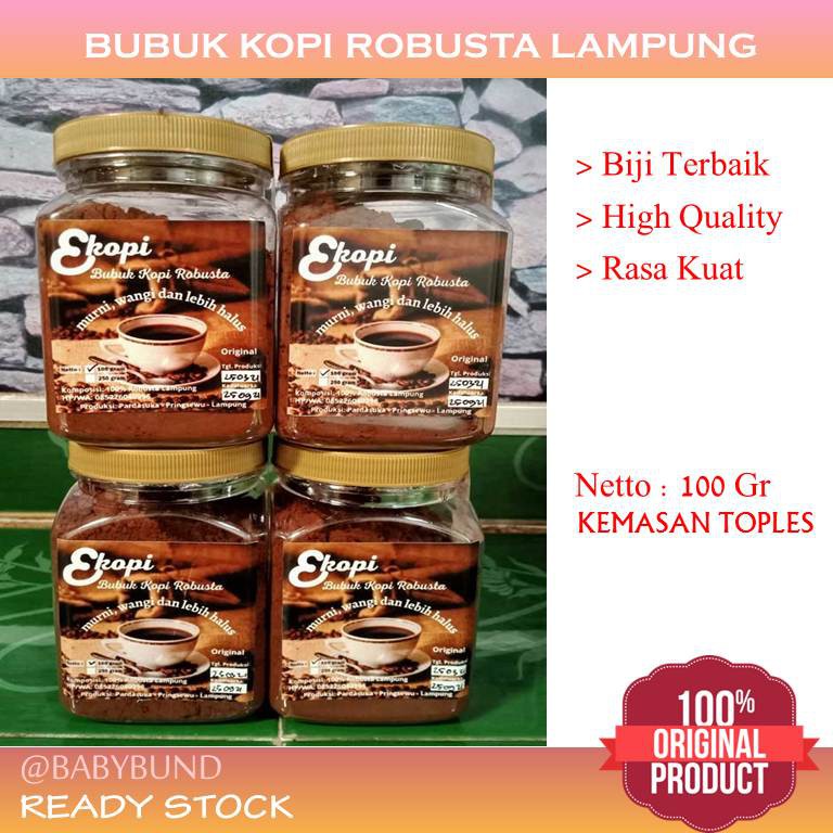 

Kopi Lampung Bubuk Robusta Asli EKOPI Kopi Murni Wangi Halus Original 100 gr