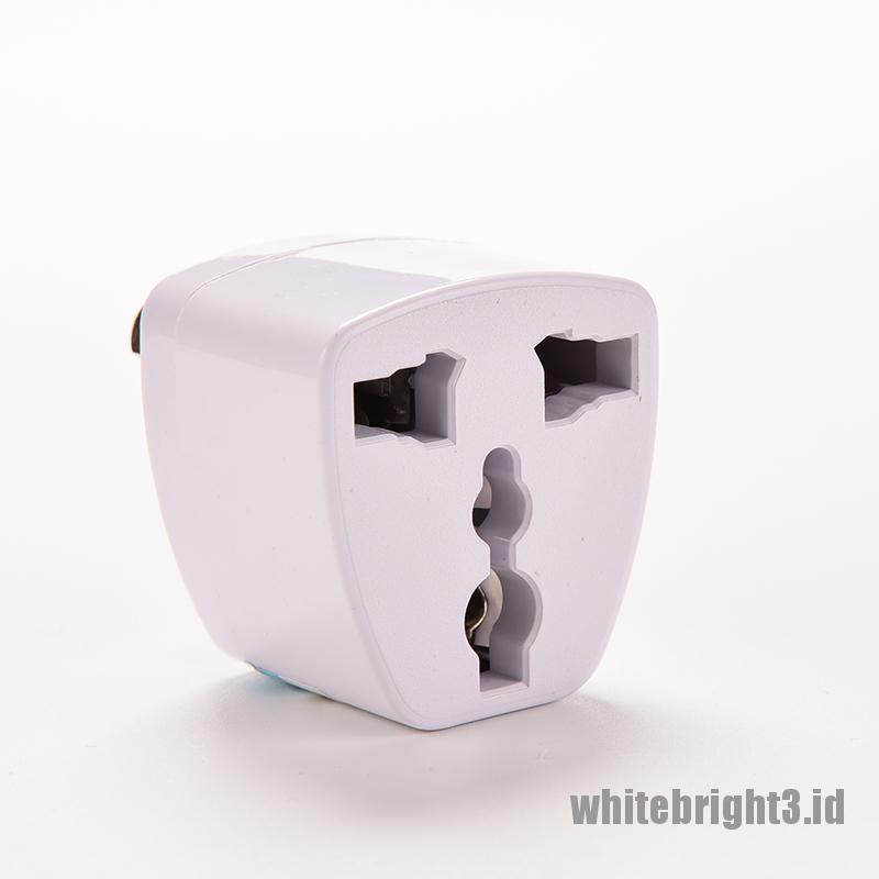 &lt; White3 &gt; Adapter Power AC 3-pin Plug US / EU Ke AU / AU Universal Untuk Travel