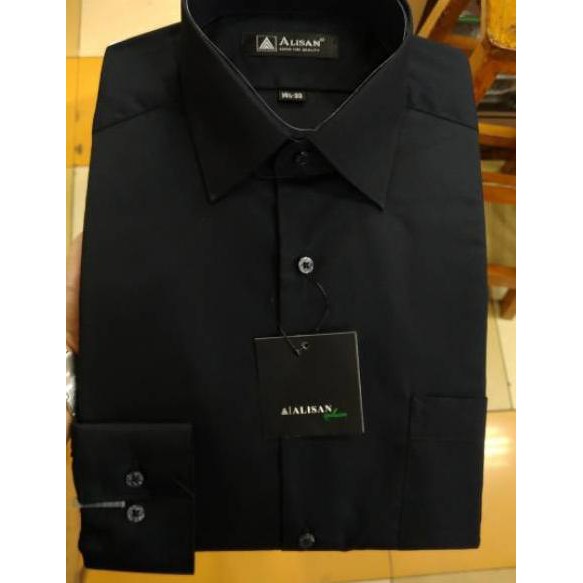 new.! Kemeja Pria Alisan Slimfit Polos Panjang Hitam Putih Abu Tua Biru Muda Navy Kuning ㊁