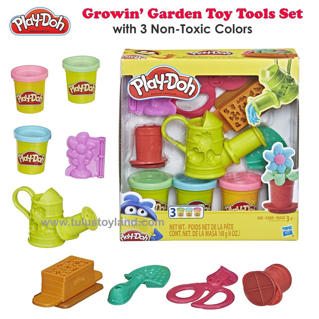 Play Doh Toolin Around Growin Garden Toy Tools Set Mainan Berkebun Bertukang Asli Playdoh Original