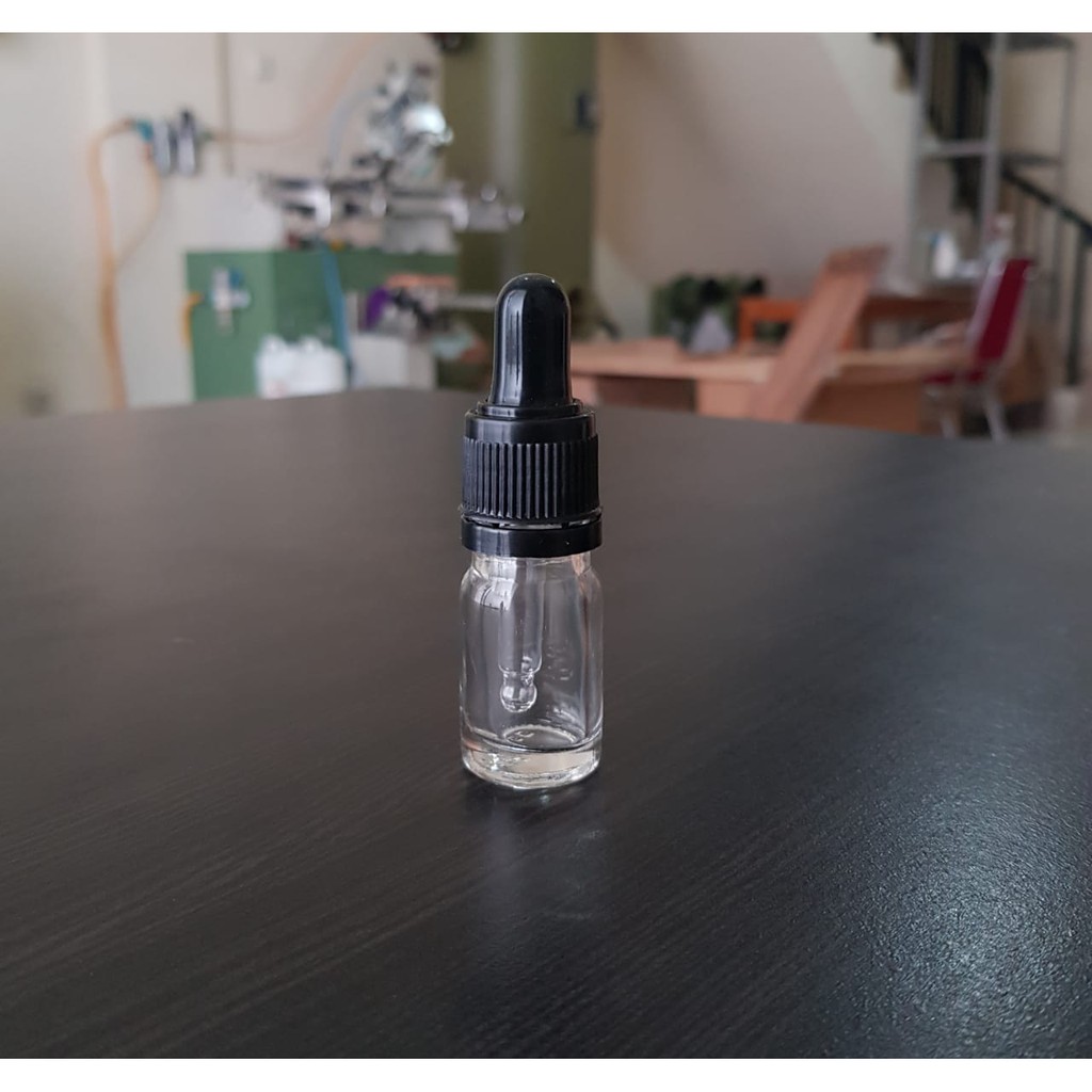 botol pipet 5ml tebal bening / botol serum 5ml - ring hitam segel