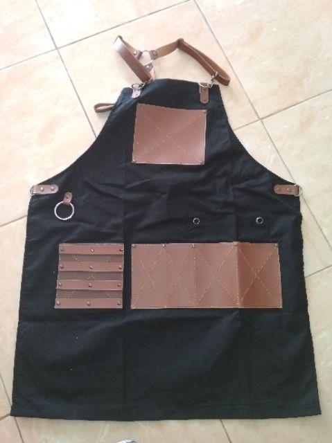 Full Apron Kanvas & High Quality Syntetic For Barberman,barbershop,barista Model Tali Silang