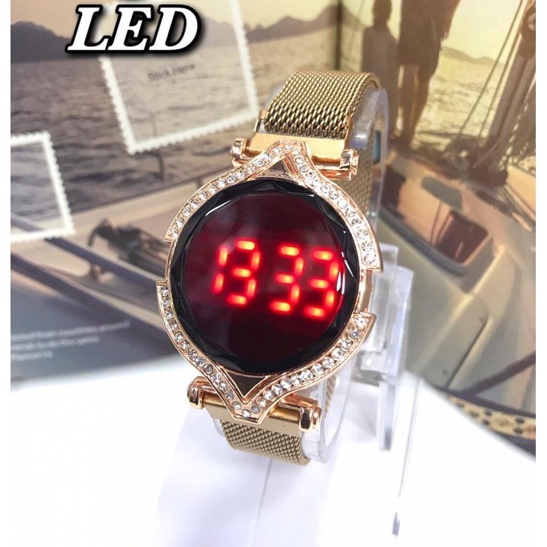 [BISA COD!] Jam tangan magnet LED wanita digital layar sentuh / JF051