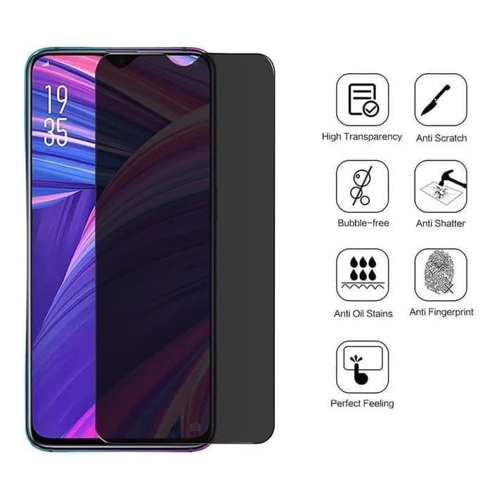 TEMPERED GLASS ANTI SPY REALME U1 - ANTI GORES KACA PRIVASI - SCREEN PROTECTOR