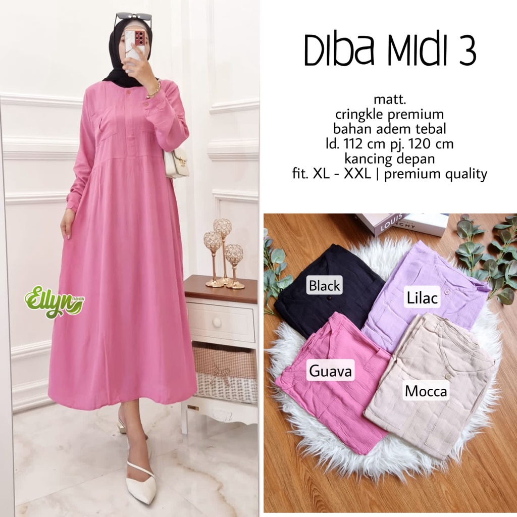 Diba midi 3 by Ellyn | 280120 | Midi dress cotton linen Premium