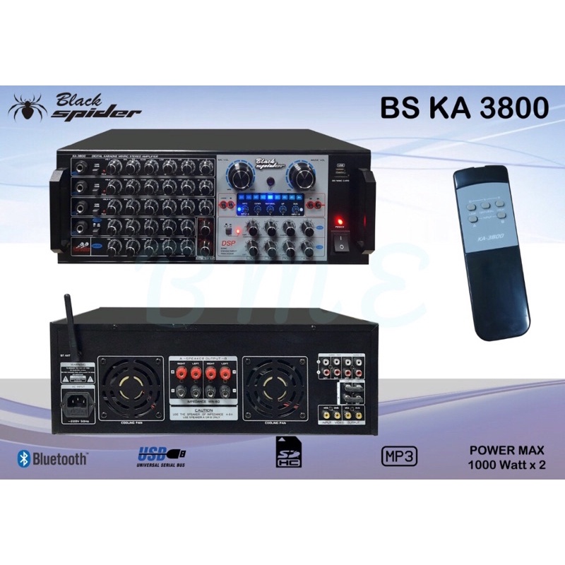 AMPLIFIER BLACK SPIDER KA 3800 KA3800 VIDEO IN OUT KEY CONTROL