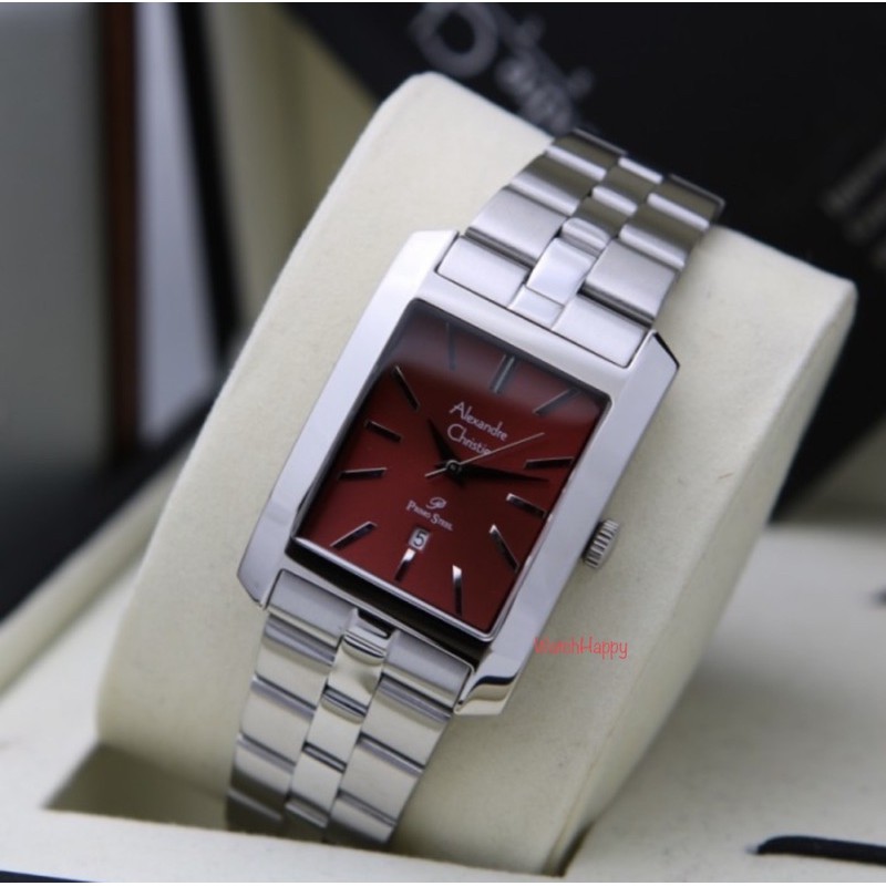 WatchHappy Alexandre Christie 1022 AC 1022 MD AC1022 MD Unisex Stainless Steel ReD Dial 100%Original