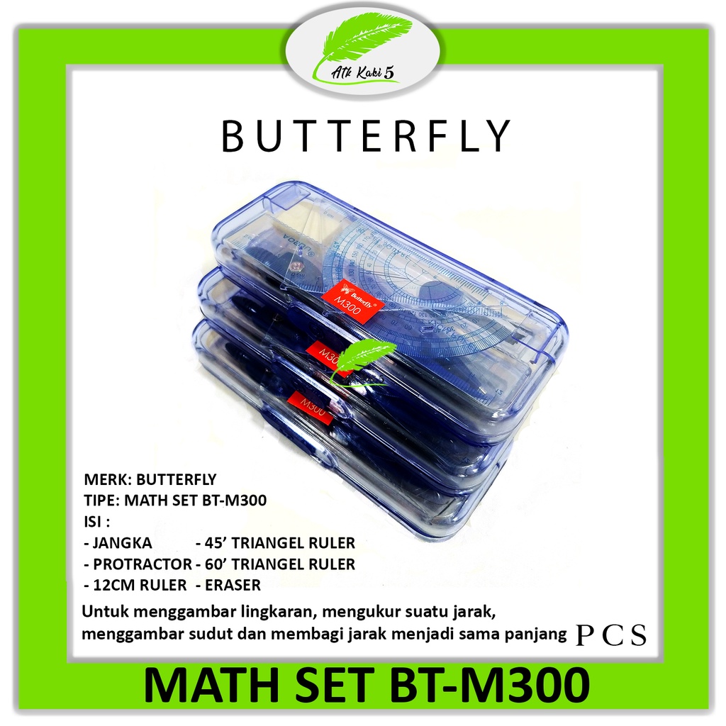 

BUTTERFLY - Jangka Lingkaran Tipe Math Set BT-M300 - Set