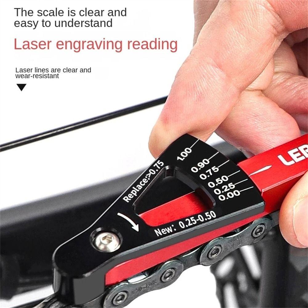 R-FLOWER Rantai Sepeda Pengukur Penggaris Portable MTB Sepeda Gunung Stretch Detection Caliper Tool