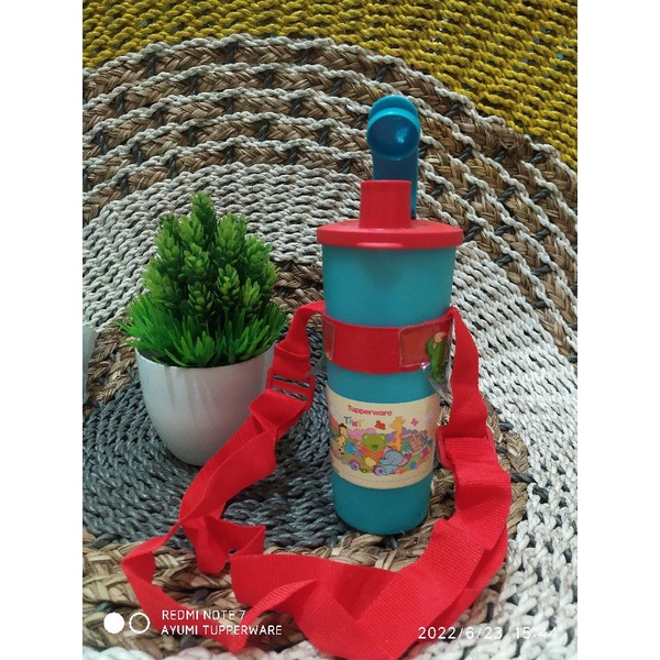 Tiwi tumbler 470ml tutup flip + tali + stiker nama