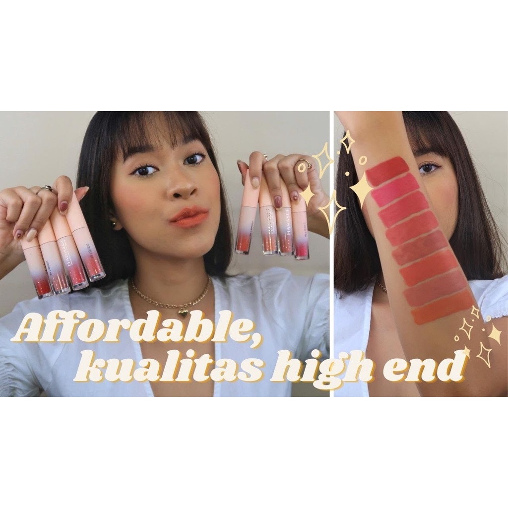 [ORI] HANASUI Mattedorable Lip Cream dengan Hasil Warna Intense &amp; Pigmented Menutup Warna Asli Bibir dengan Sempurna HALAL Original BPOM