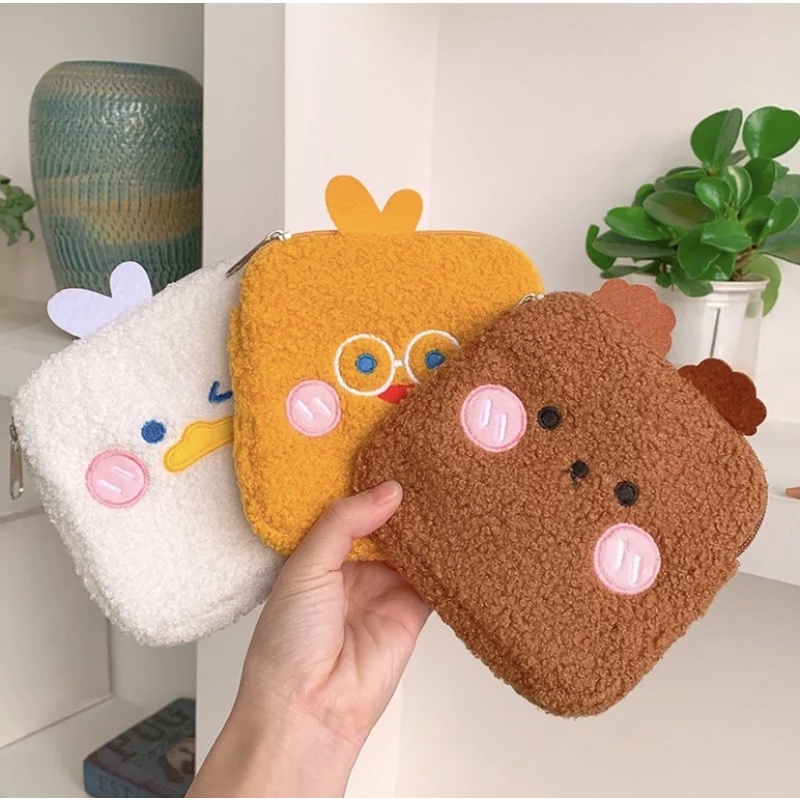 Pouch Bulu Korea Lucu Penyimpanan Pembalut Kado Wanita Lucu