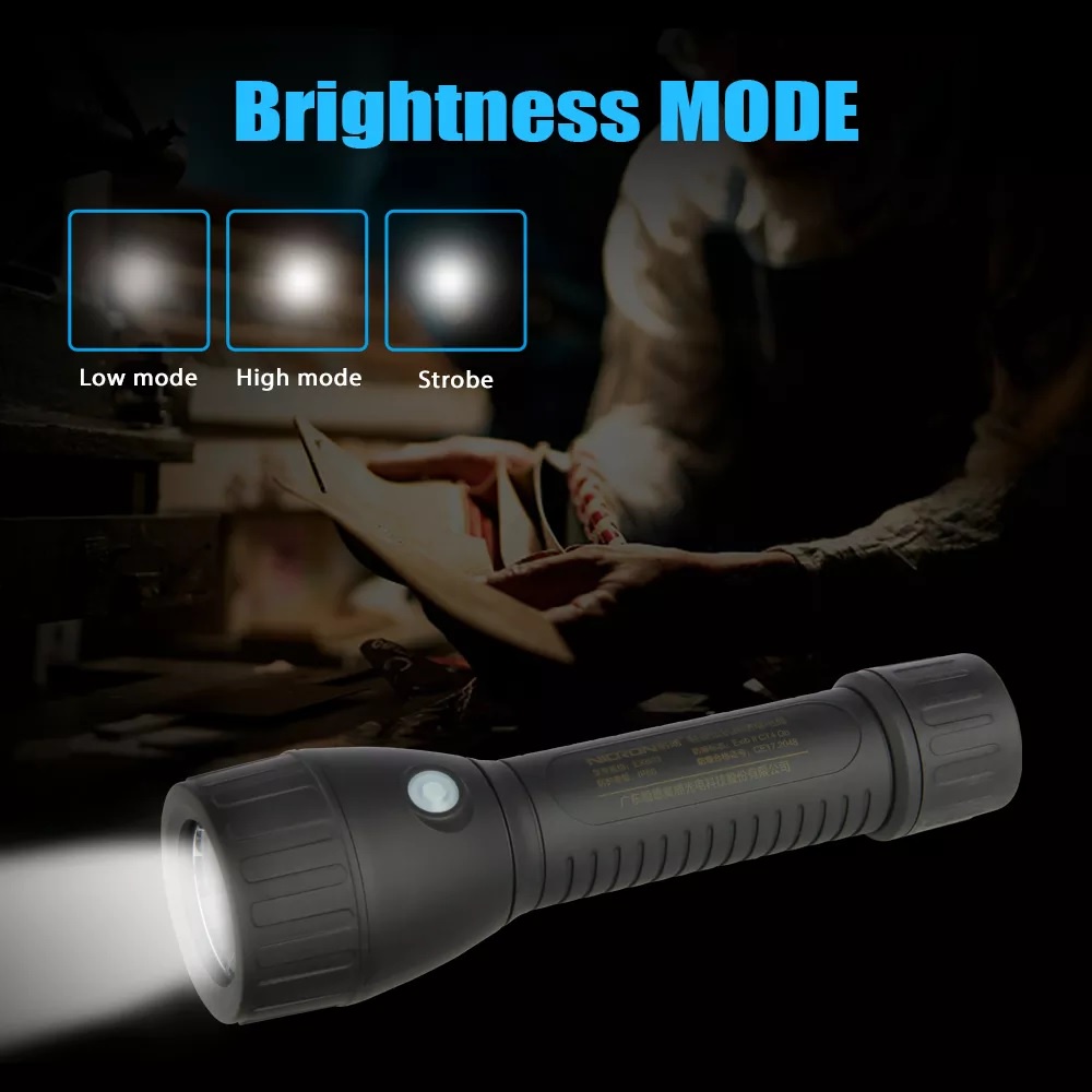 NICRON EXB93 - Compact Anti-Explosion Flashlight - Senter Portabel Tahan Air Rechargeable 250 Lumens