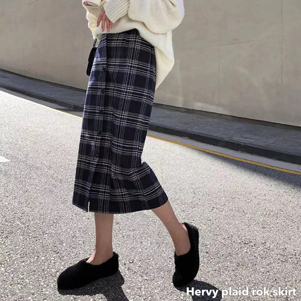 Hervy plaid rok skirt -Thejanclothes