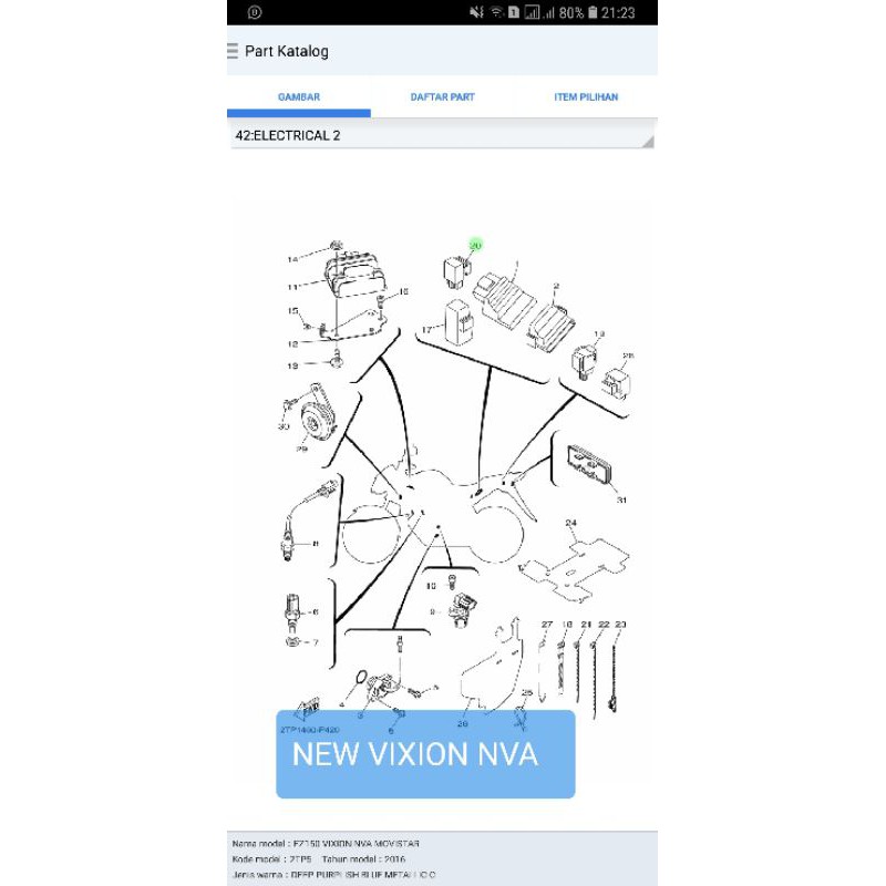 RELAY ASSY KIPAS RADIATOR RELAY STATER VIXION OLD -  NEW VIXION NVL NVA MX KING ORIGINAL YAMAHA.-5