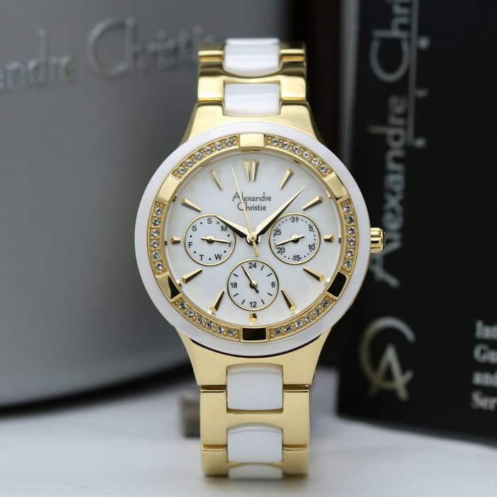 ALEXANDRE CHRISTIE AC 2299 GOLD WHITE GARANSI RESMI 1 TAHUN