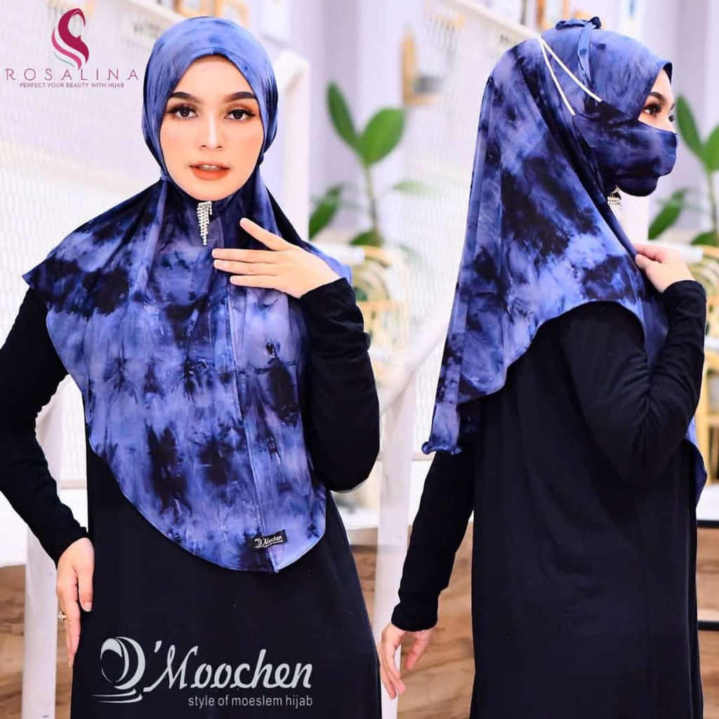 HIJAB SYIRIA TIE DYE MASKER D'MOOCHEN/HIJAB SYIRIA MOTIF/BERGO TIE DYE/BERGO JERSEY/BERGO INSTAN