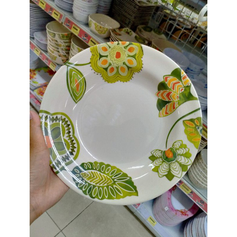 PIRING MELAMIN MOTIF BUNGA