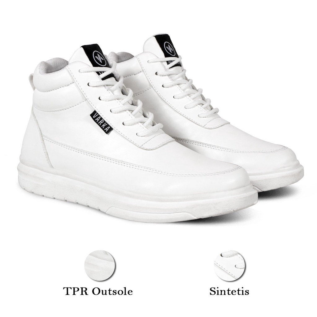 Sepatu Boots Wanita V 6881 Brand Varka Sneaker Kets Wanita Hangout Trendi Murah Berkualitas Warna Putih