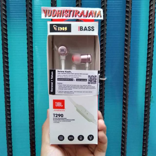 JBL T290 Earphone With Mic Original Garansi Resmi