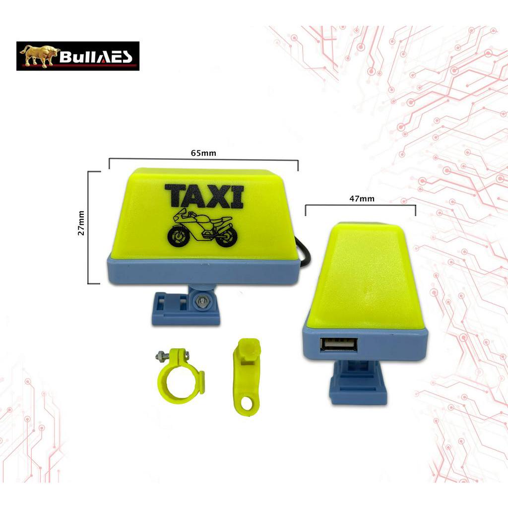 STAND TAXI Dengan Dudukan kaki Di spion Motor Charger USB flash mode