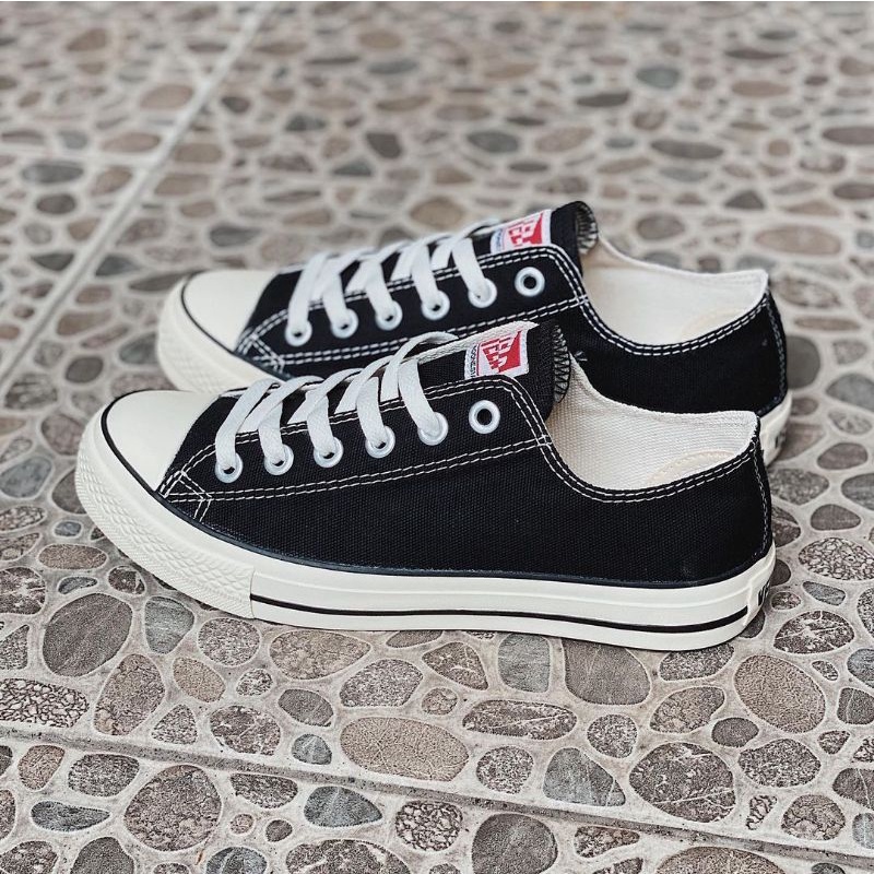 ORIGINAL VENTELA SHOES | Sepatu Ventela Ethnic Low Black Natural | Sepatu Hitam Putih Brand Lokal Ve