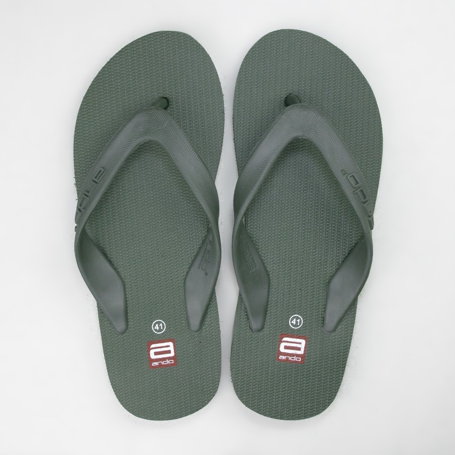 Ando Hawaii Sandal Jepit Pria 10 Warna Sendal Ando Original-KHAKY