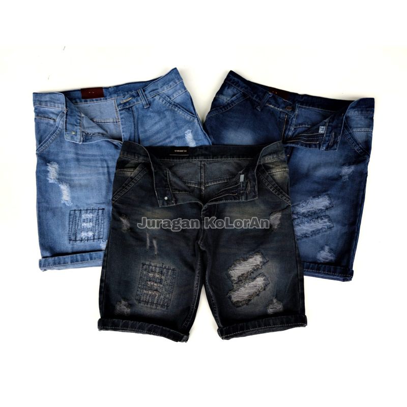 Celana Pendek Sobek Pria JUMBO Celana Jeans Robek Distro Original Terlaris