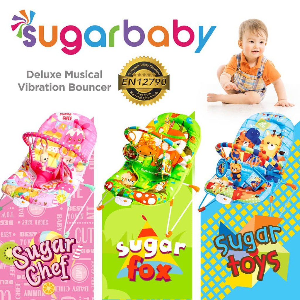 Sugar Baby Deluxe Musical Vibration Bouncer 1 Recline - Sugar Toys-2