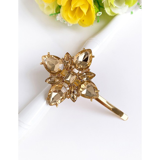 LRC Jepit Rambut Fashion Color Alloy Diamond Drop Water Square Hairpin F72354