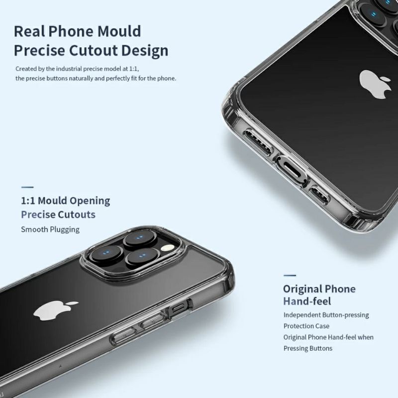 ROCK iPhone 13 14 / Pro / Max / Plus Pure Series Clear Case Hybrid Transparent