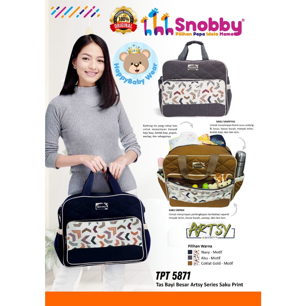 Snobby Tas Bayi Besar Saku TPT 5871 Print Artsy Series//Tas Bayi Kecil Double Sakut TPT 5873 Print Artsy Series