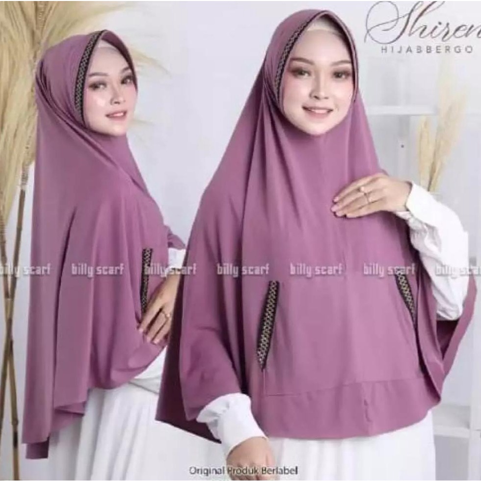 Jilbab instan Kantong Zigzag Kerudung kekinian Bergo terbaru 2021 Hijab Jumbo syar'i-Purple